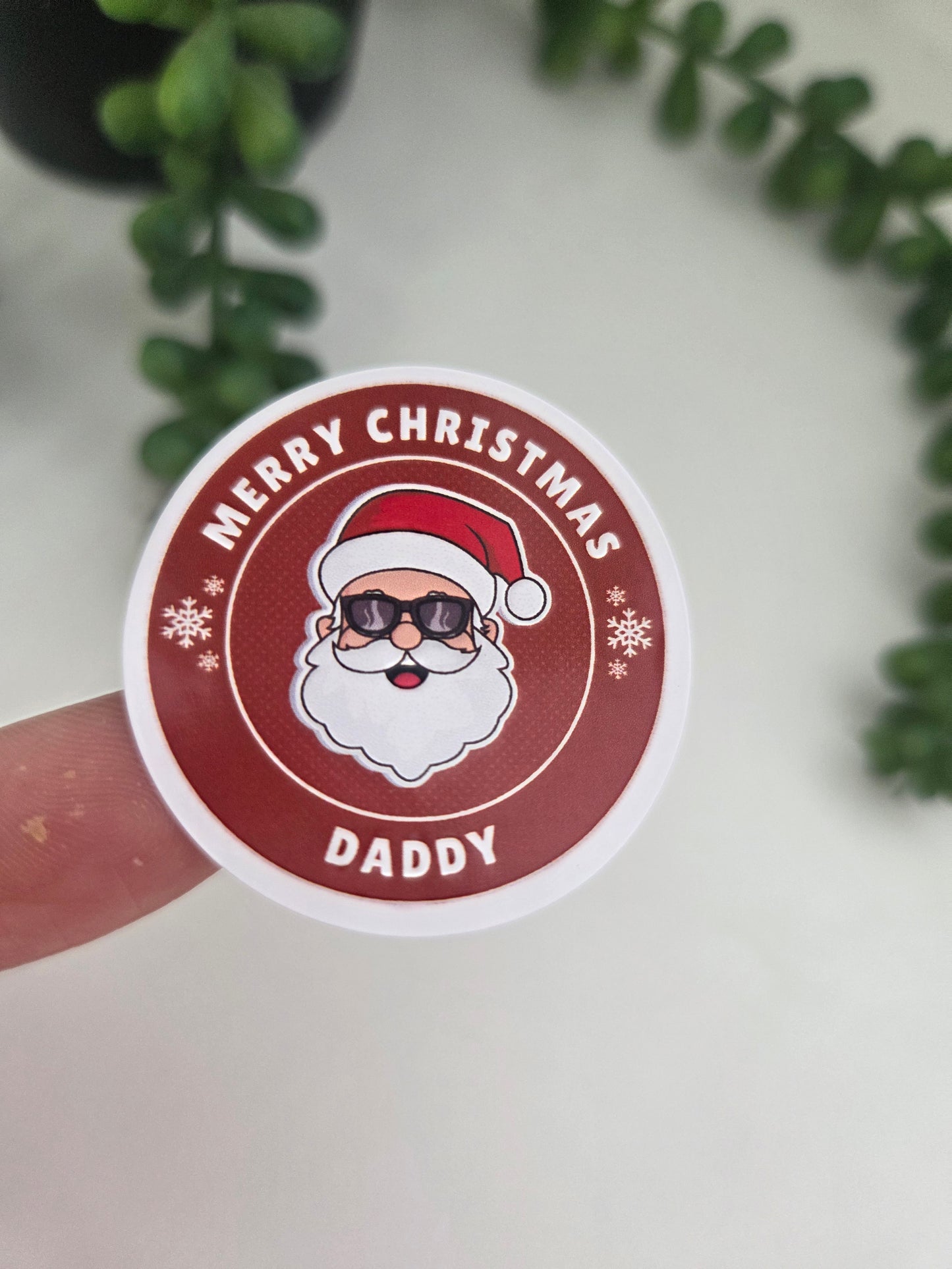 Gloss Santa with sunglasses personalised name labels