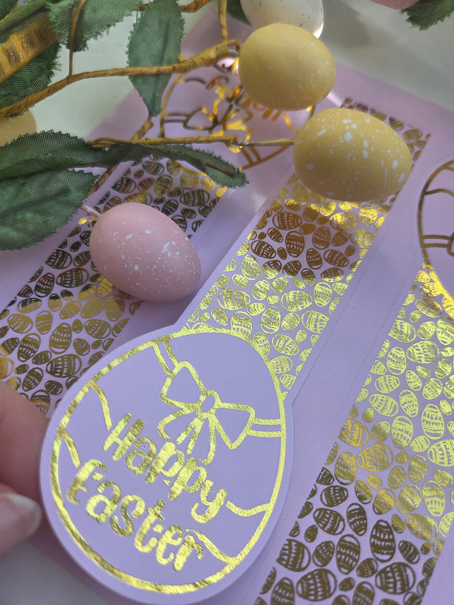 Easter theme foiled strip seal stickers