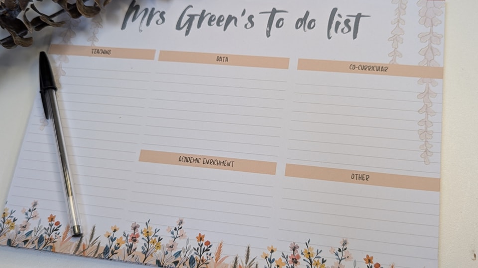 A4 teachers to do list pad 50 page