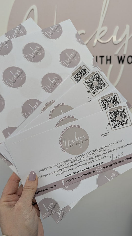 Branded compliments slips