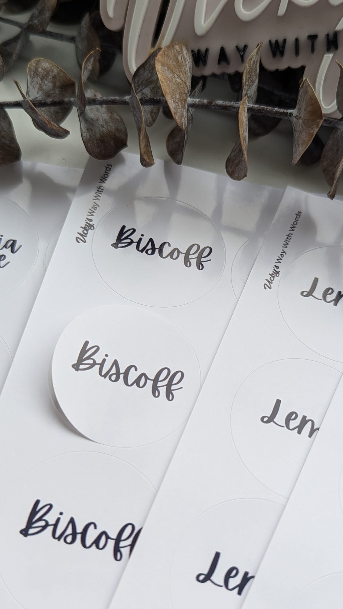 Elegant gloss cake stickers in standard or foil