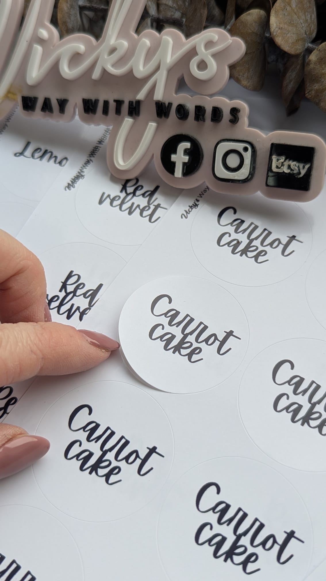 Elegant gloss black and white mono cake stickers