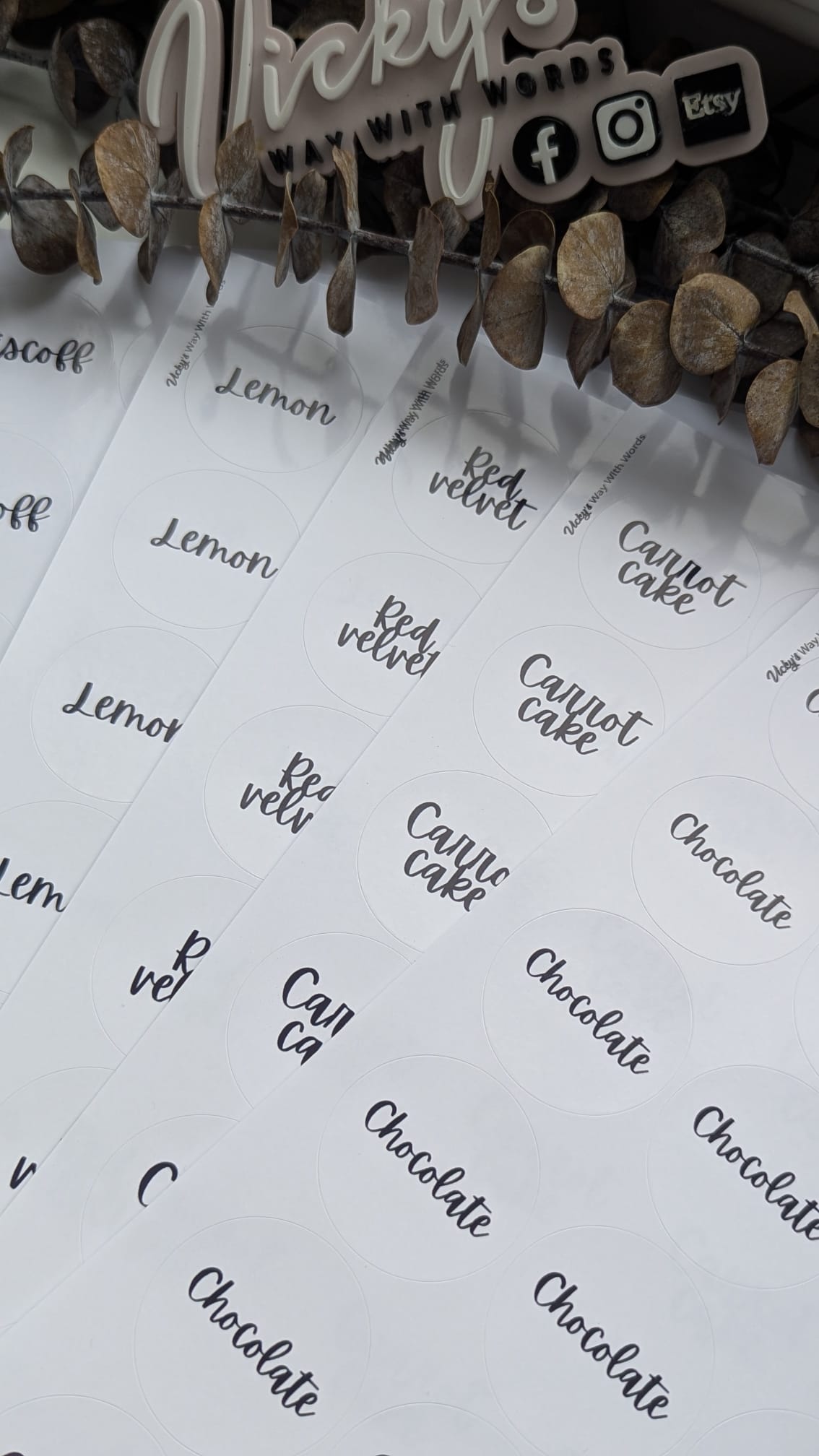 Elegant gloss black and white mono cake stickers