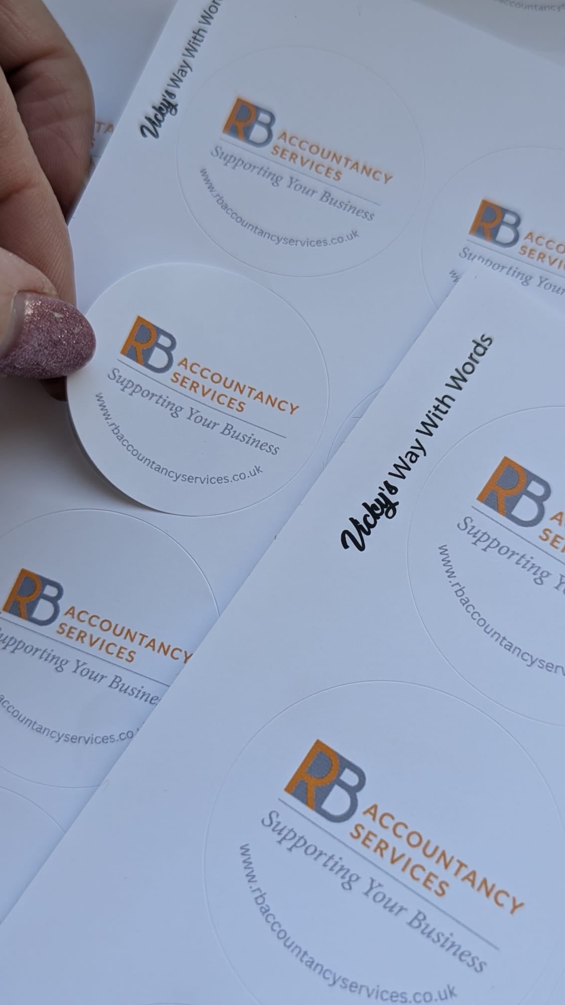 Fiver Friday! Gloss circular business logo stickers