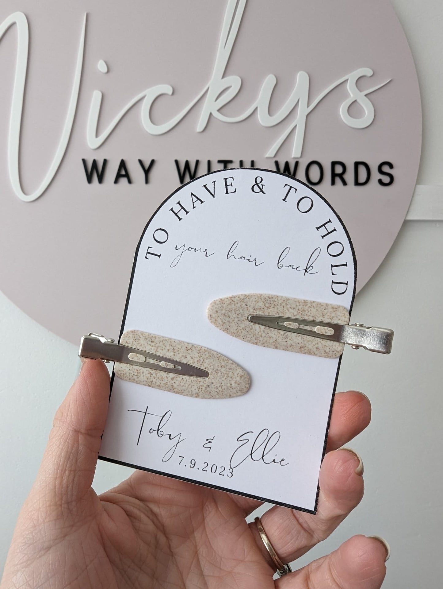 Foiled hen party to have and to hold backing card
