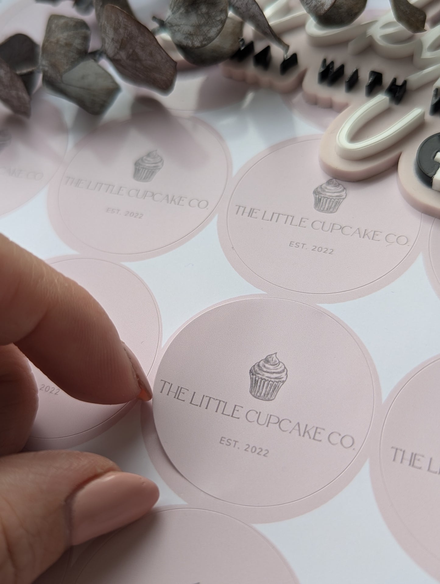 Fiver Friday! Gloss circular business logo stickers