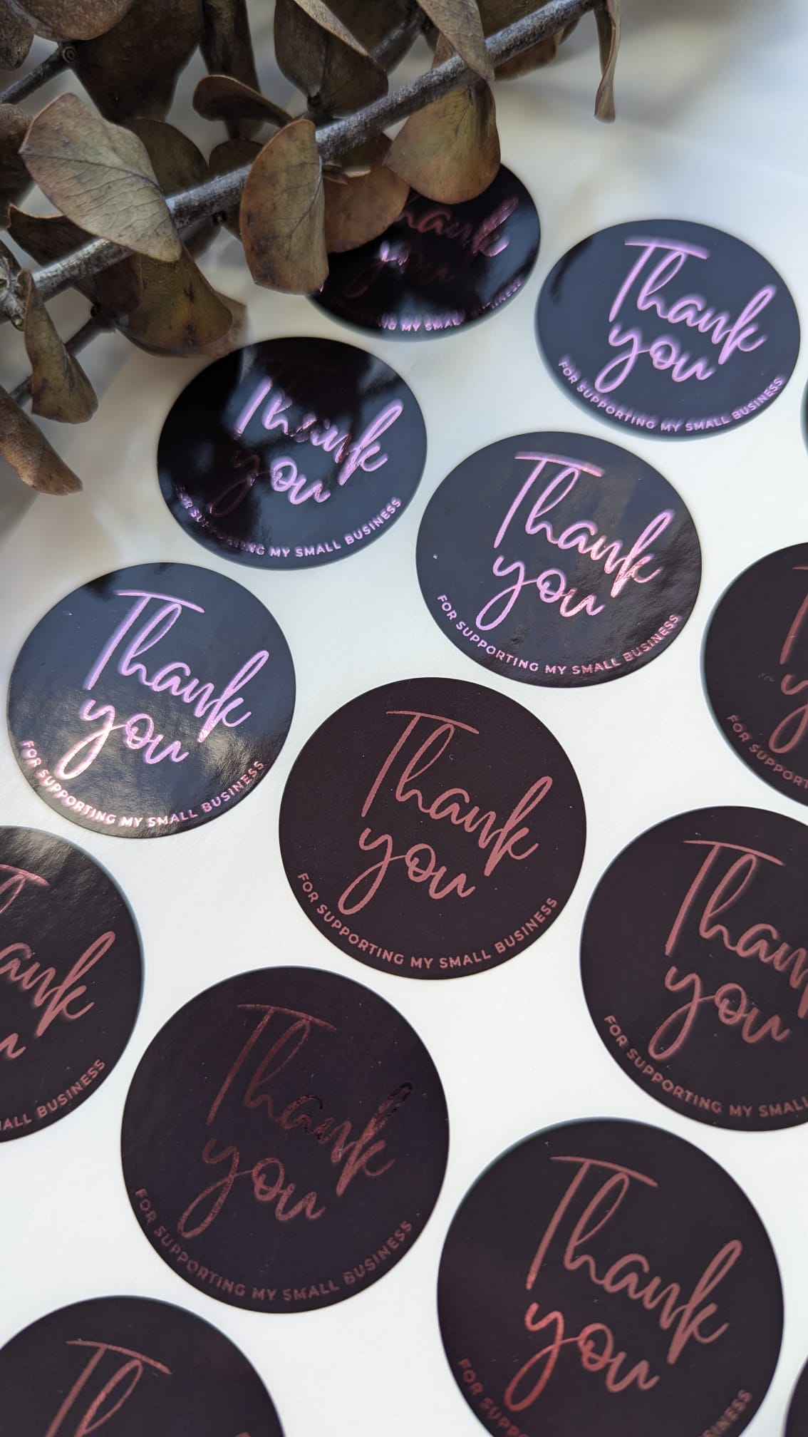 Foiled gloss Thankyou Stickers