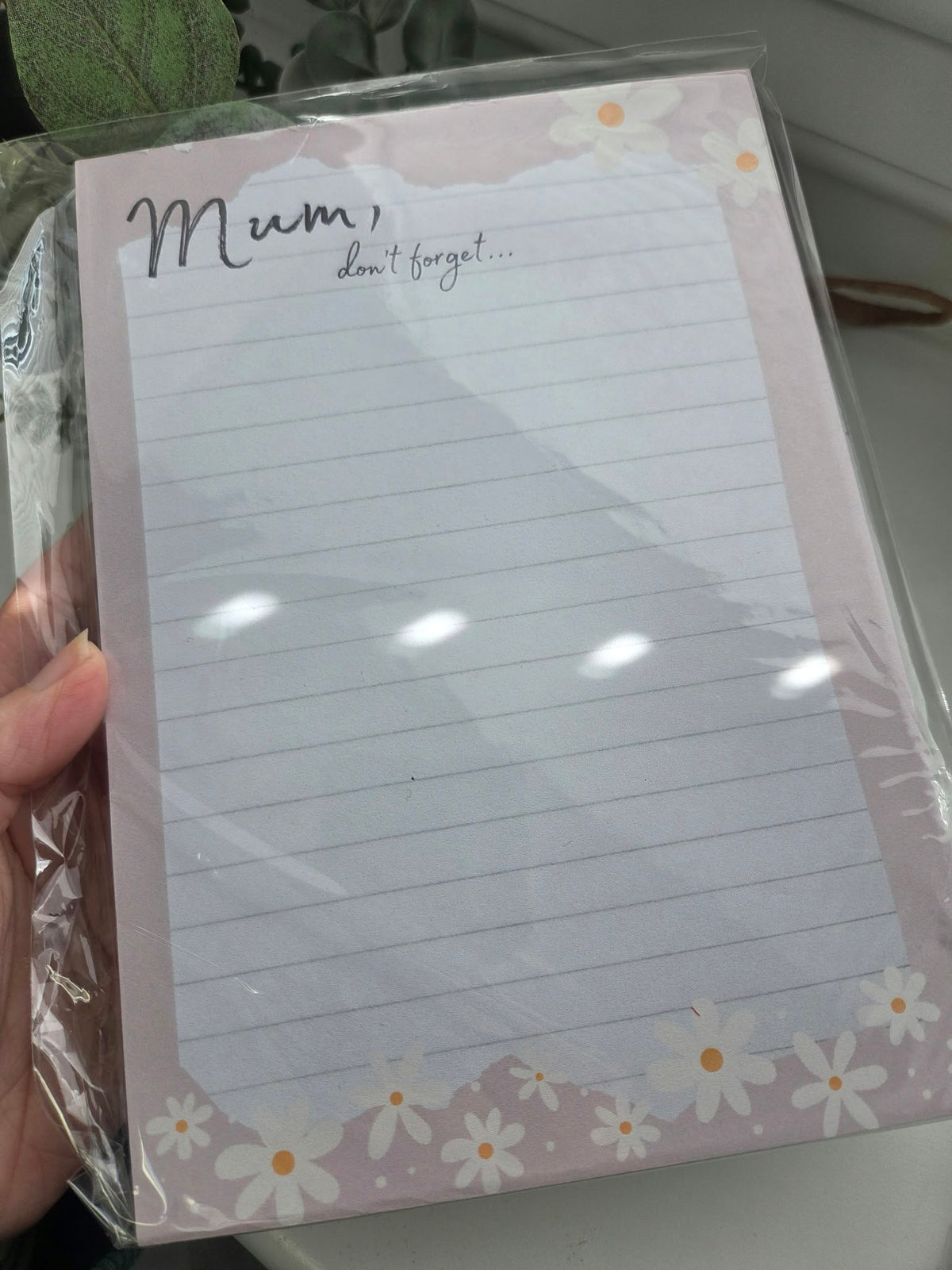 A5 pink daisy Don't forget tear off relative notepad