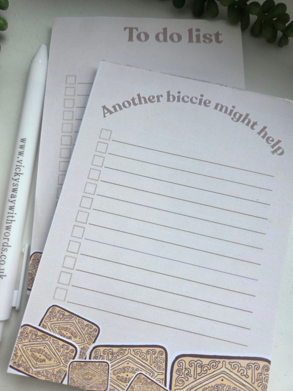 Custard cream A6 tear off notepad
