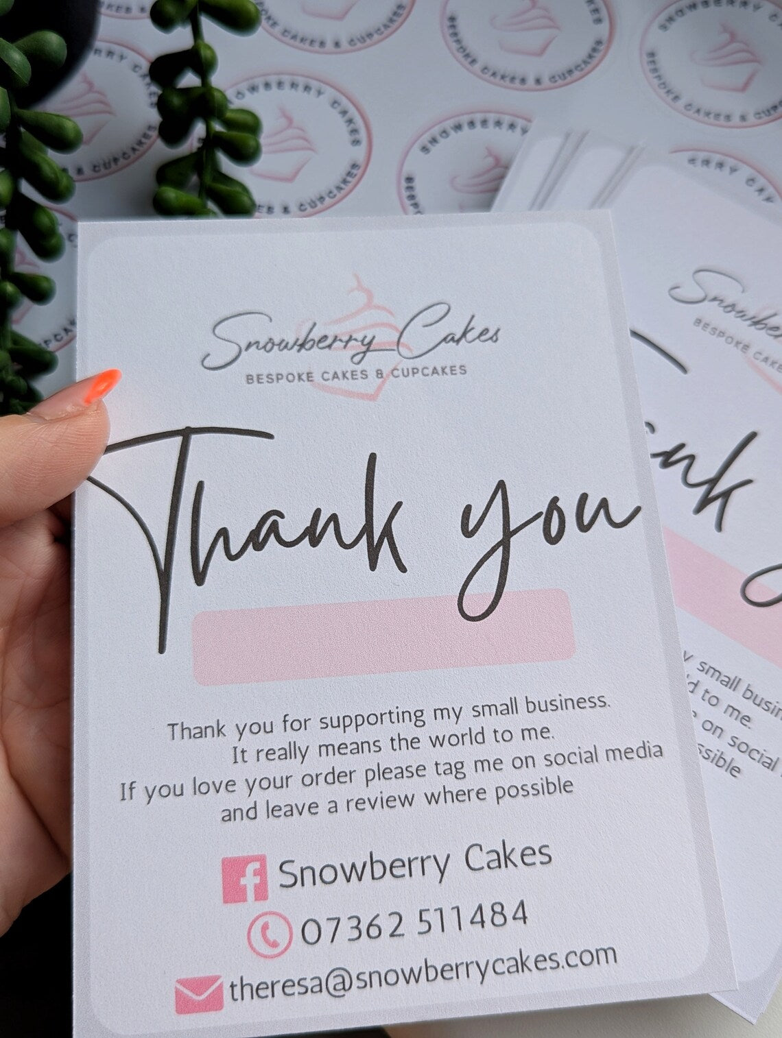 Branded compliments slips