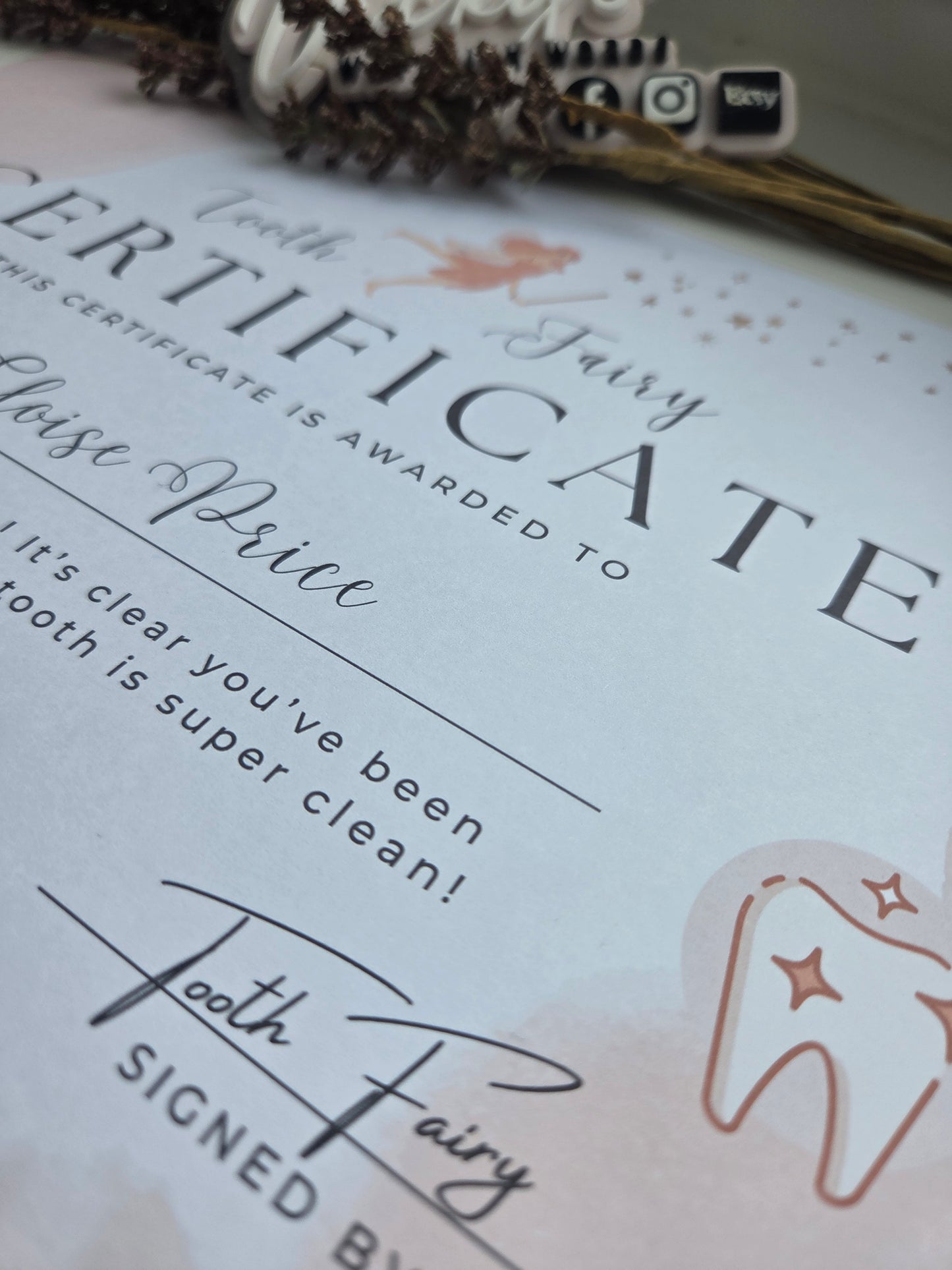 Tooth fairy certificate