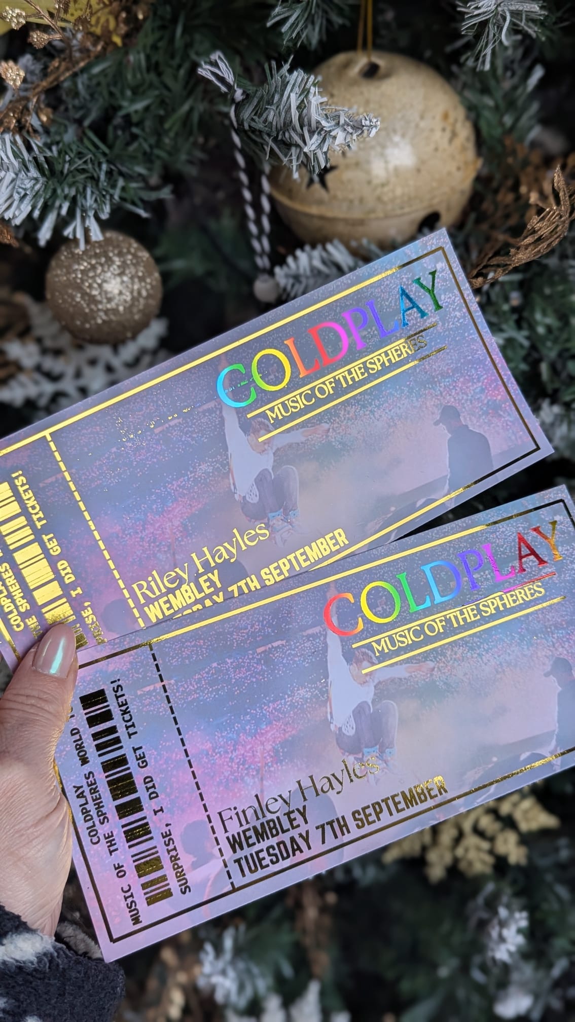 Foil and gloss event, concert, theatre gift voucher, boarding pass, birthday, fake ticket, Christmas