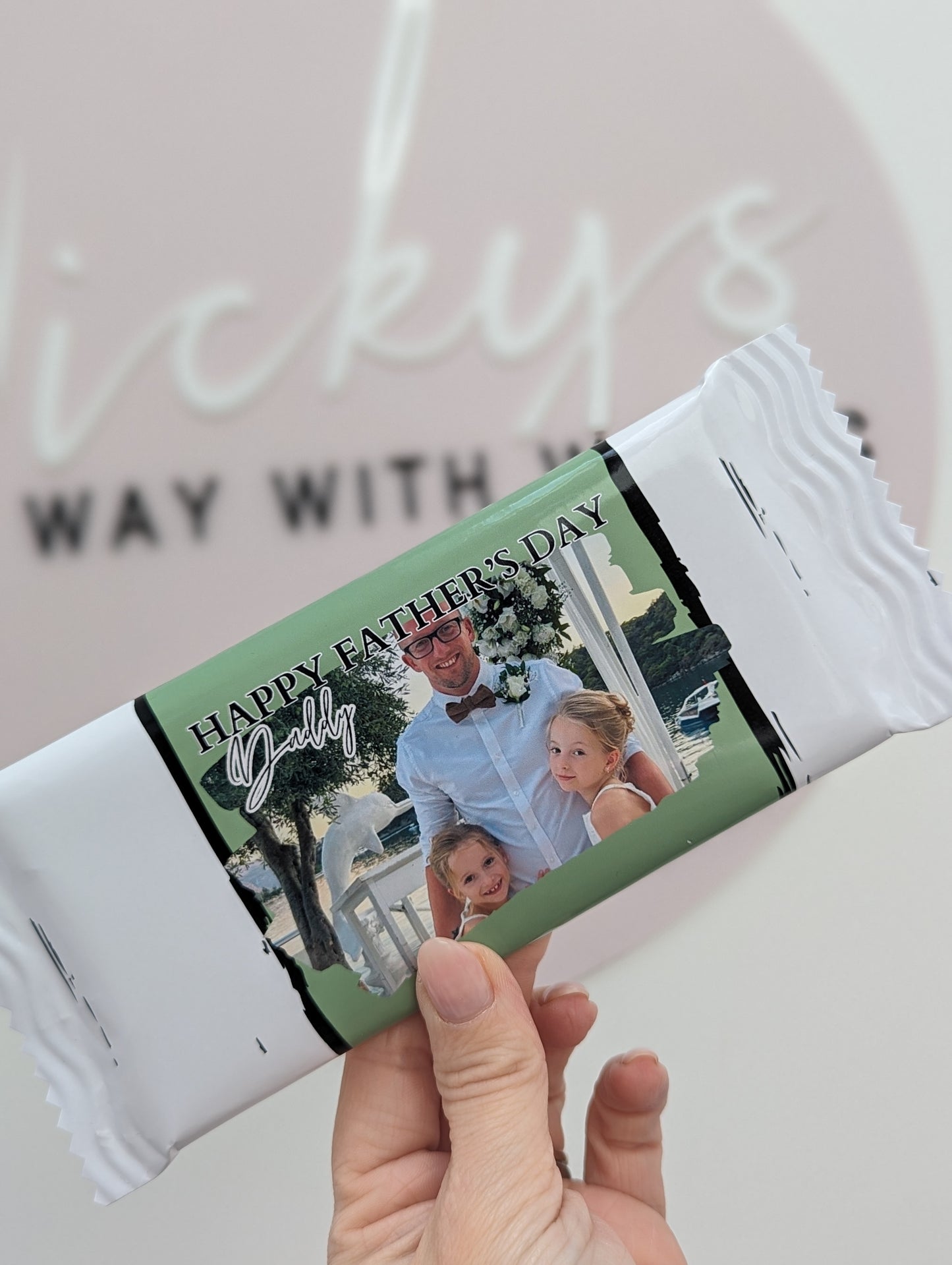 Fathers day custom photo chocolate bar gift