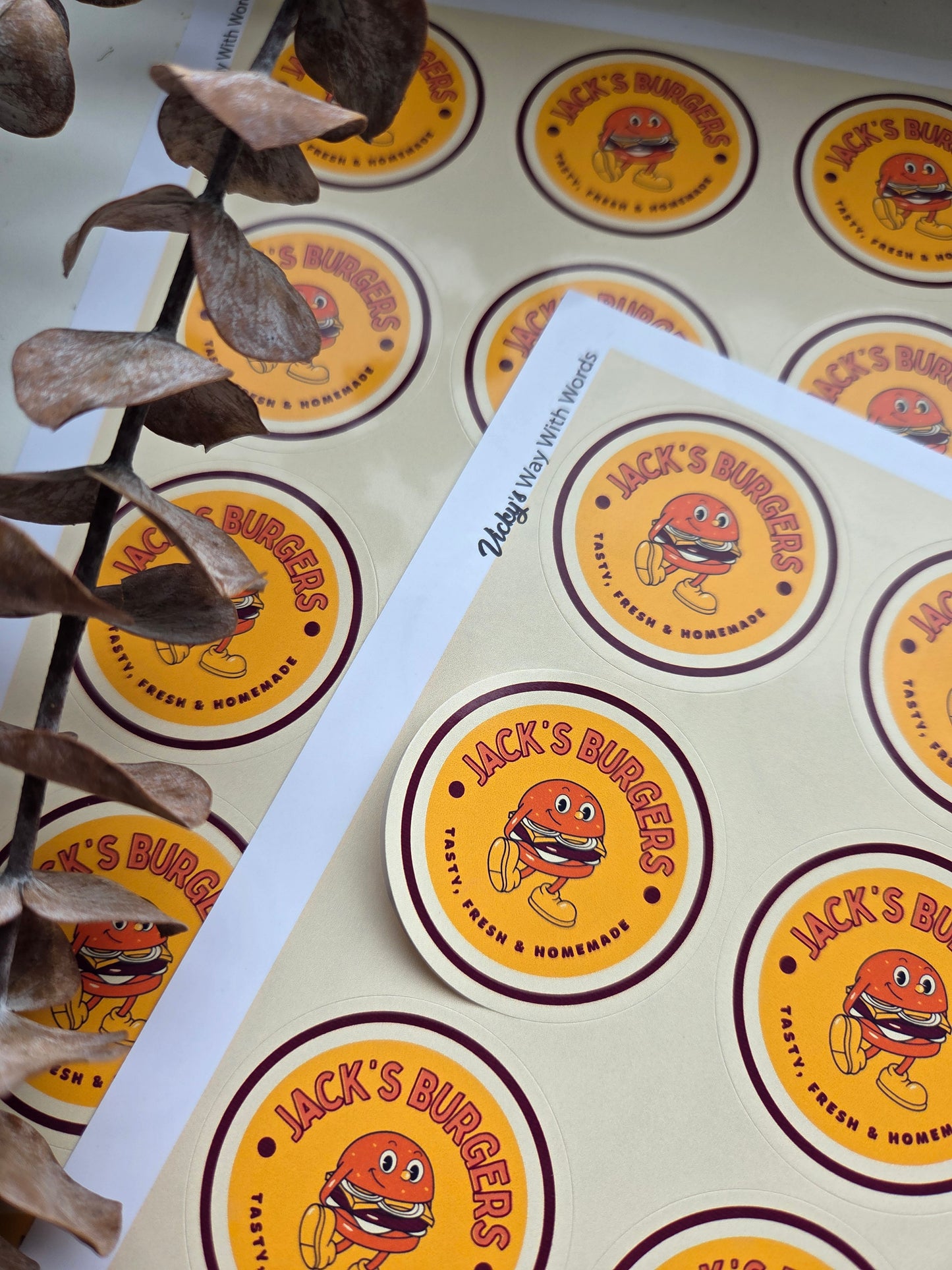 Fiver Friday! Gloss circular business logo stickers