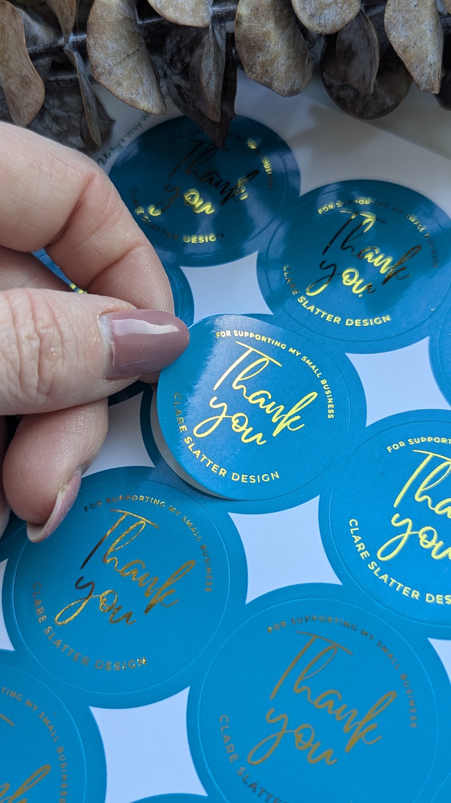 Thank you business foil stickers