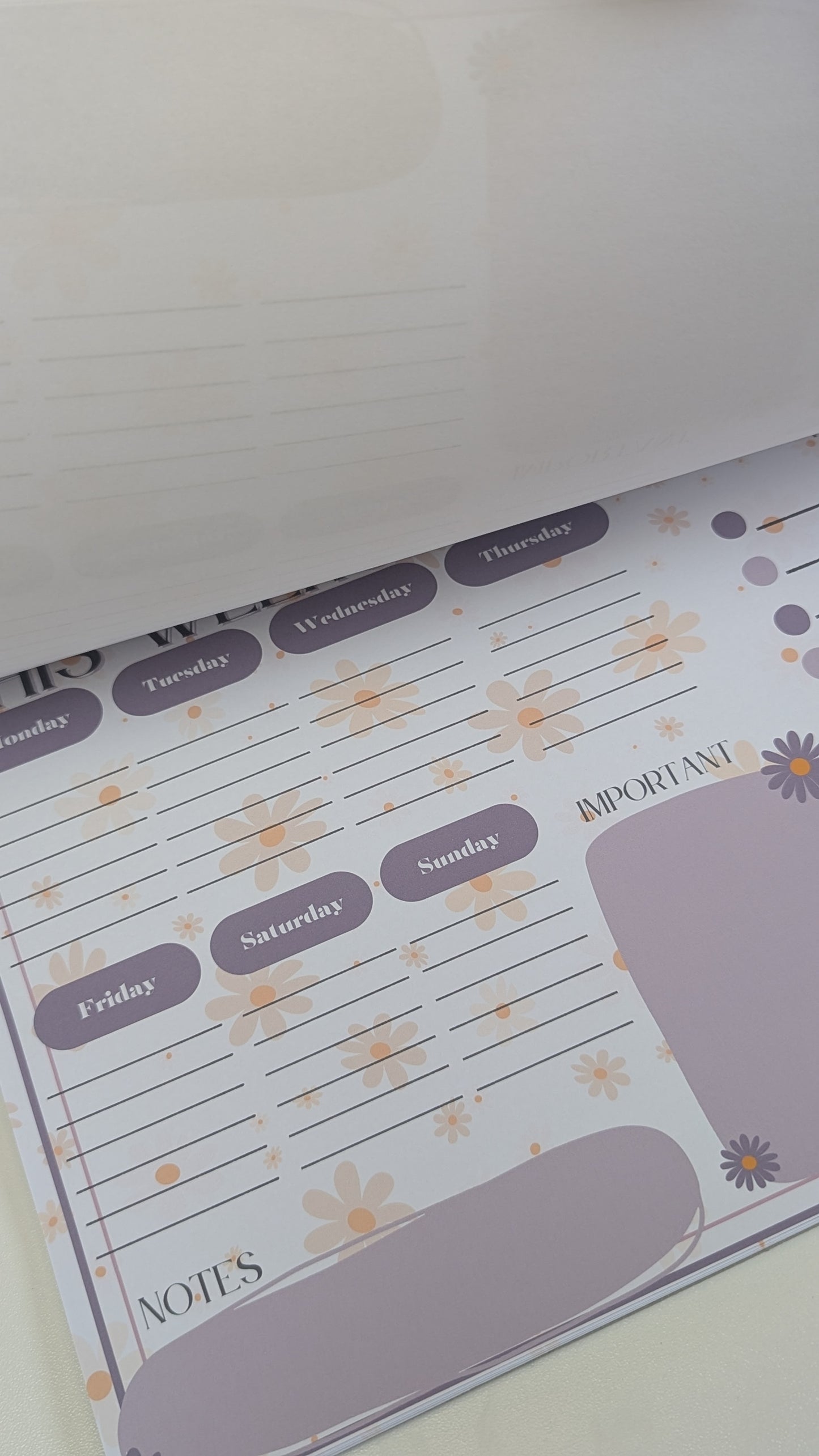 A4 daisy design this weeks plan desk pad 50 page