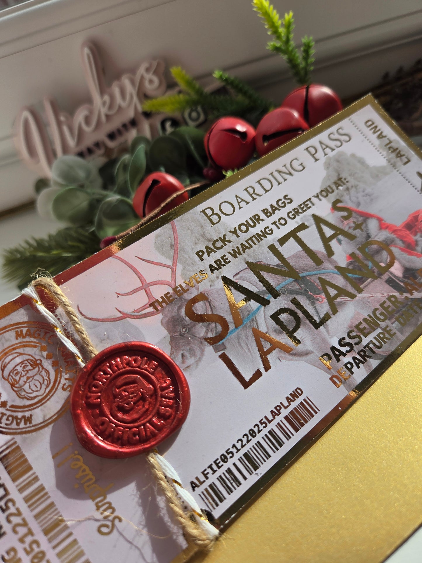 Lapland keepsake fake ticket boarding pass, Christmas