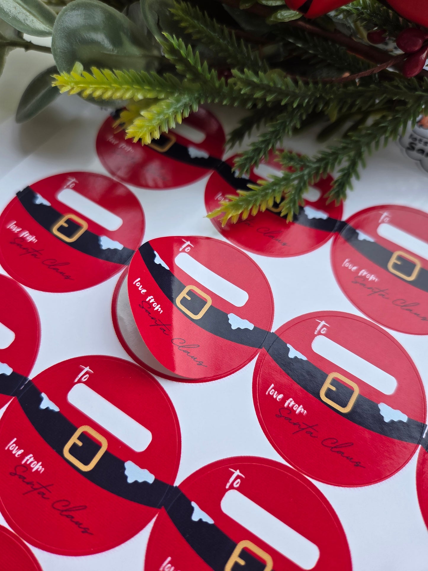 Santa belt design gloss stickers