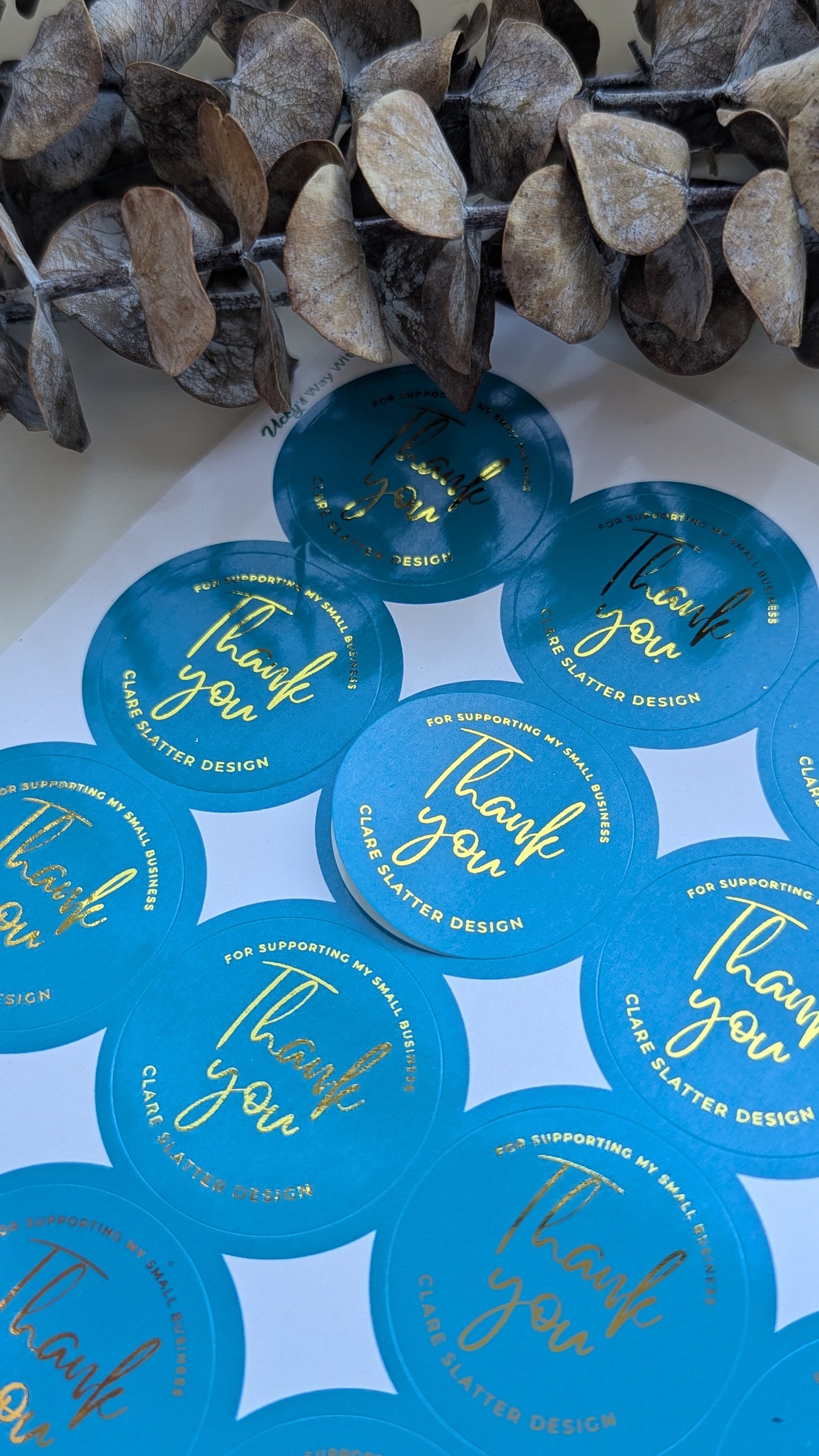 Thank you business foil stickers