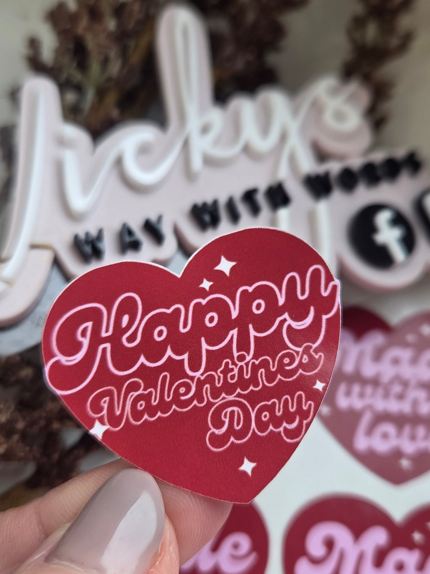 Valentines love themed vellum paper and sticker bundle
