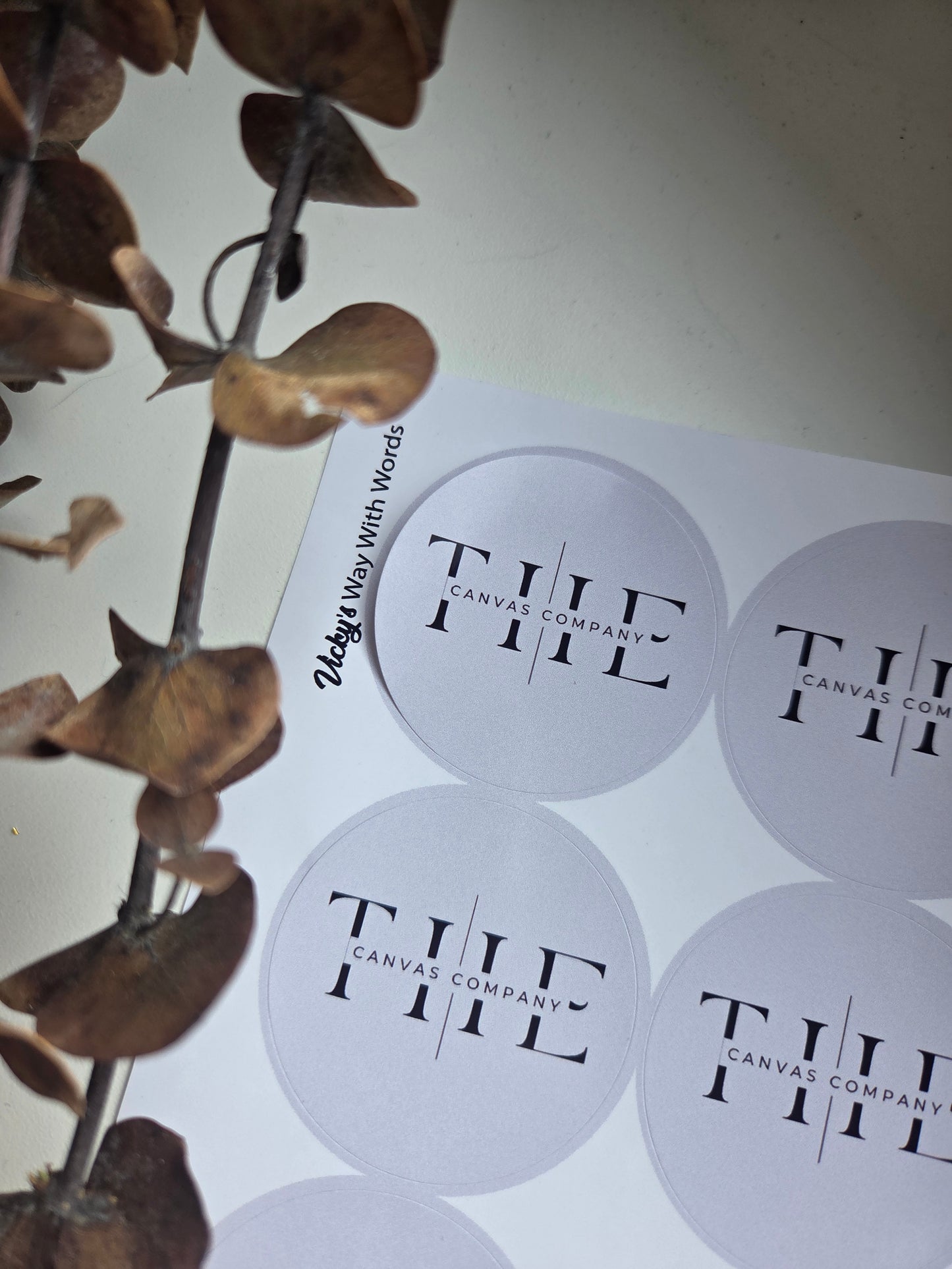 Fiver Friday! Gloss circular business logo stickers
