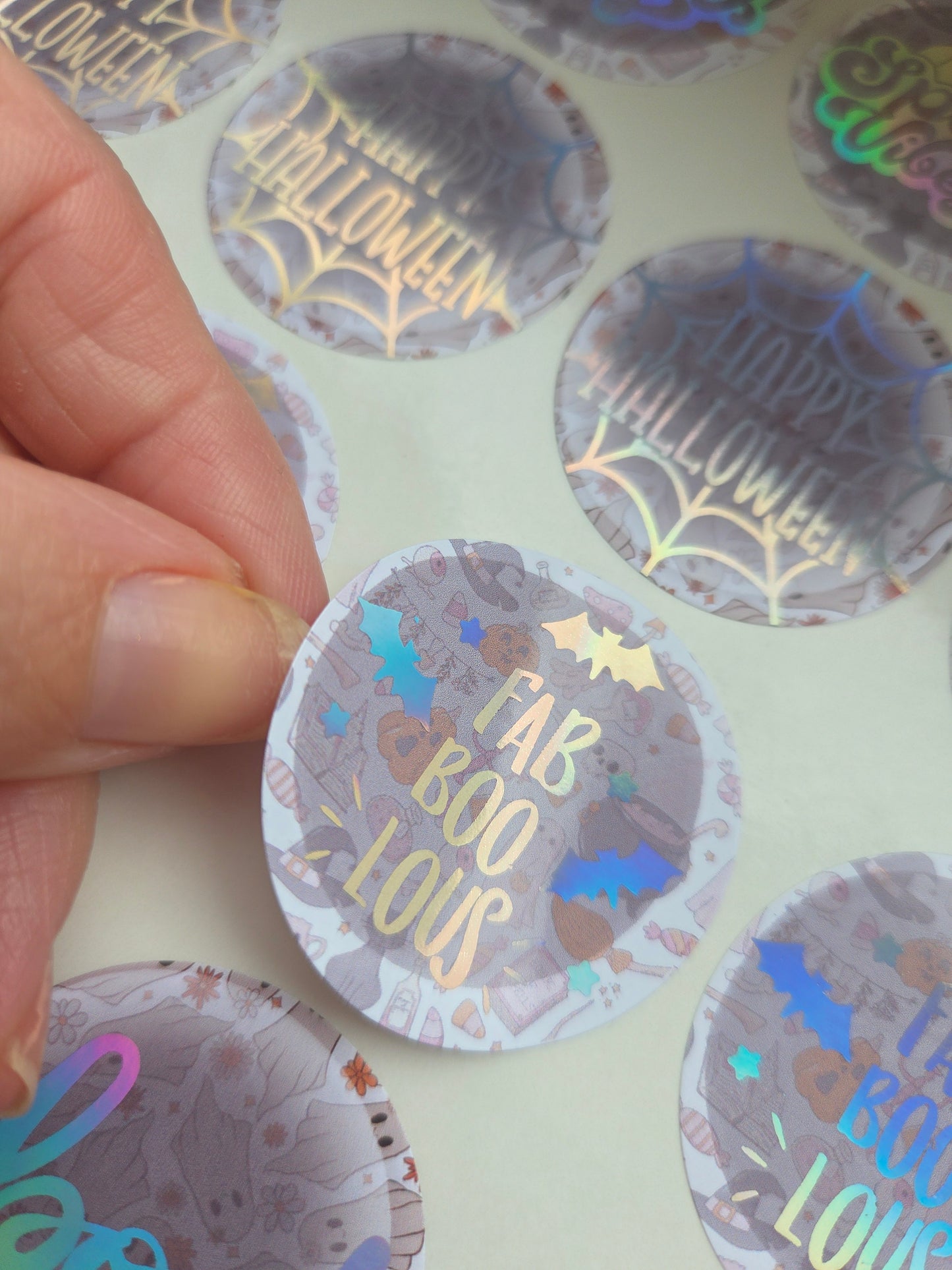 Halloween part print and foil cute stickers