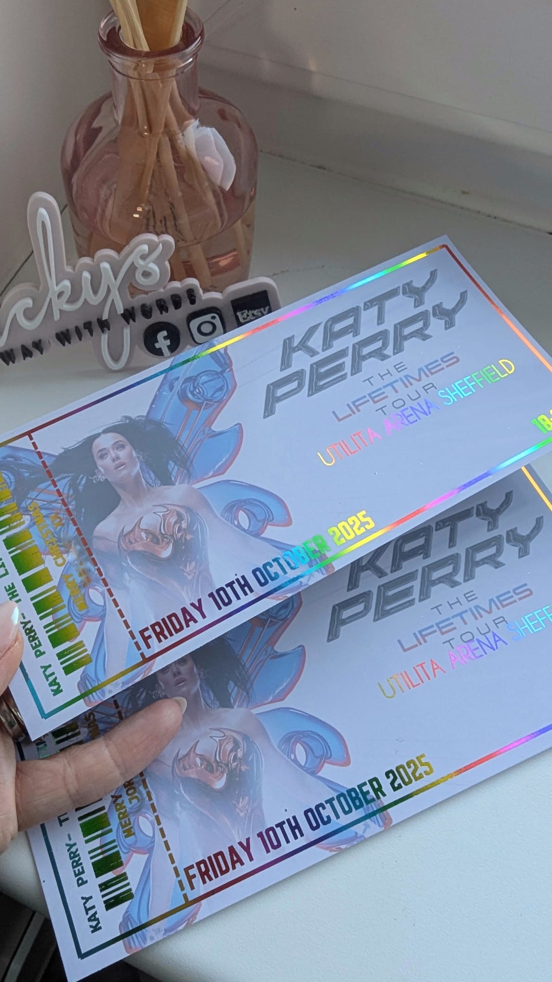 Foil and gloss event, concert, theatre gift voucher, boarding pass, birthday, fake ticket, Christmas