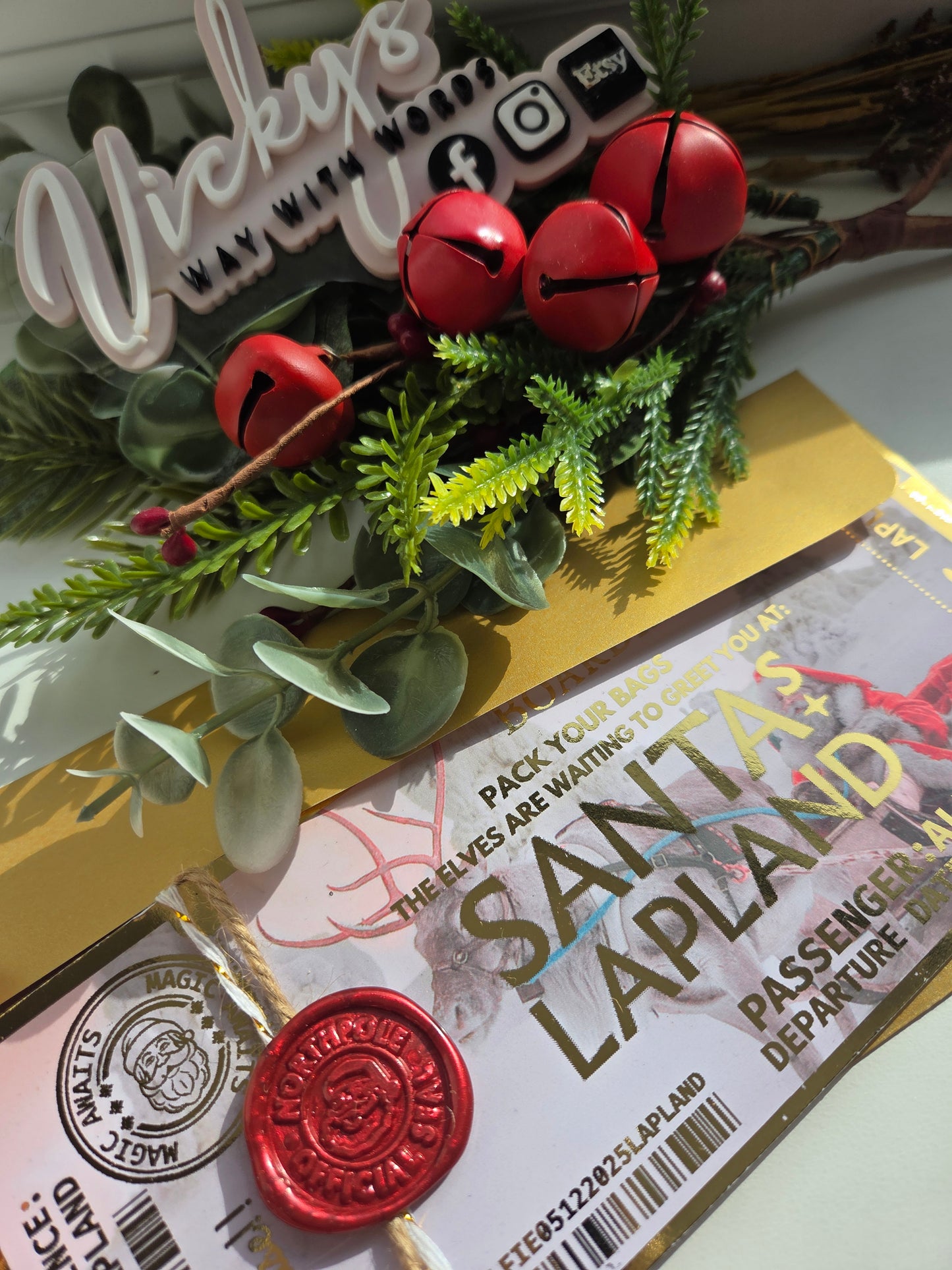 Lapland keepsake fake ticket boarding pass, Christmas