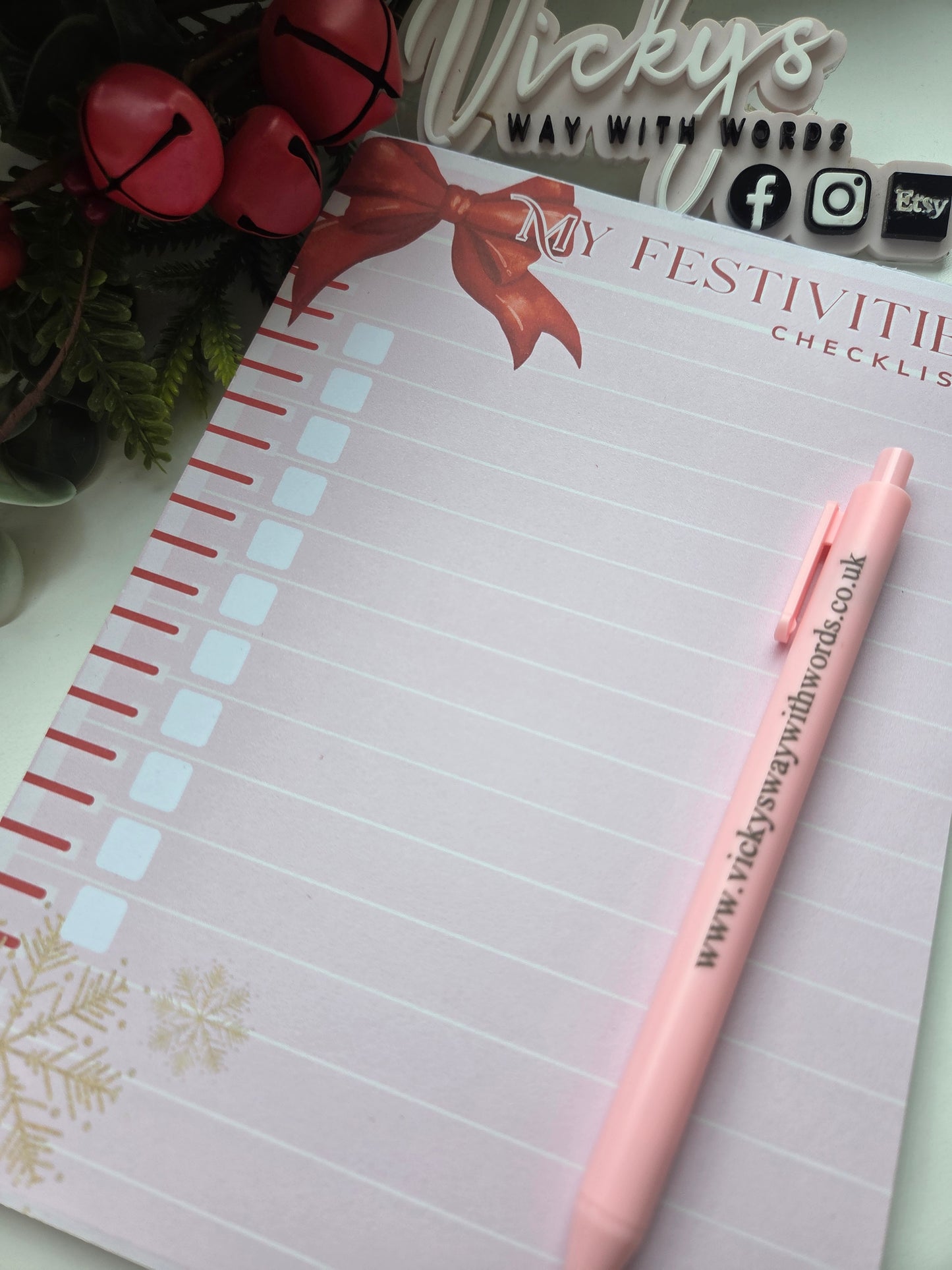 Festive checklist a5 tear off pad