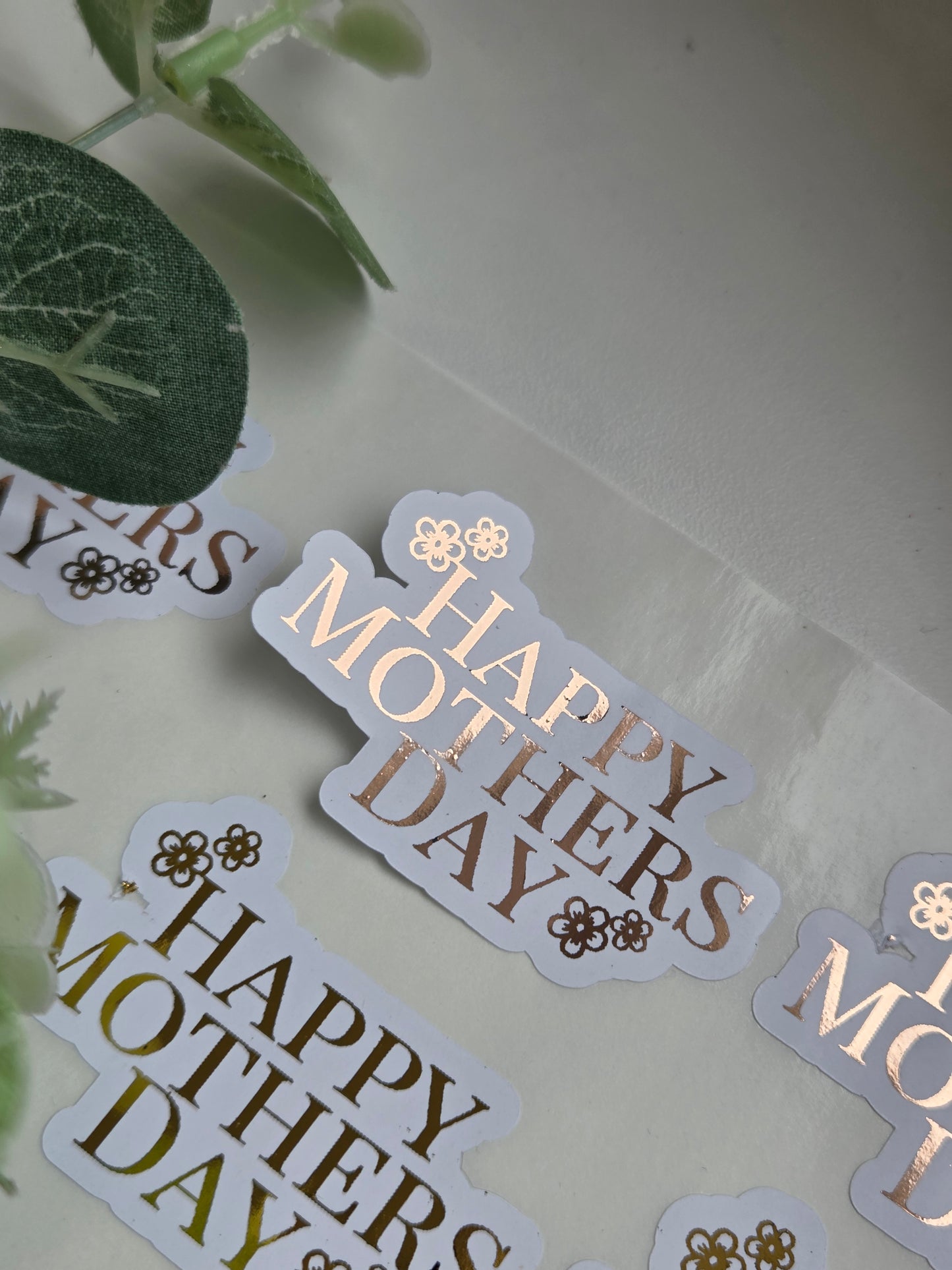 Mothers Day offset custom cut shaped foil stickers