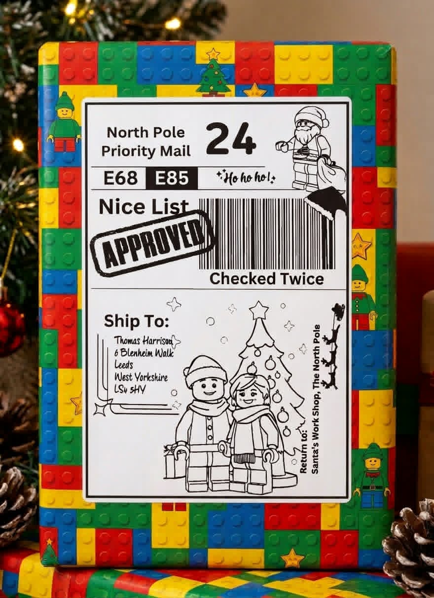 Thermal themed children's Christmas postage 4x6 labels