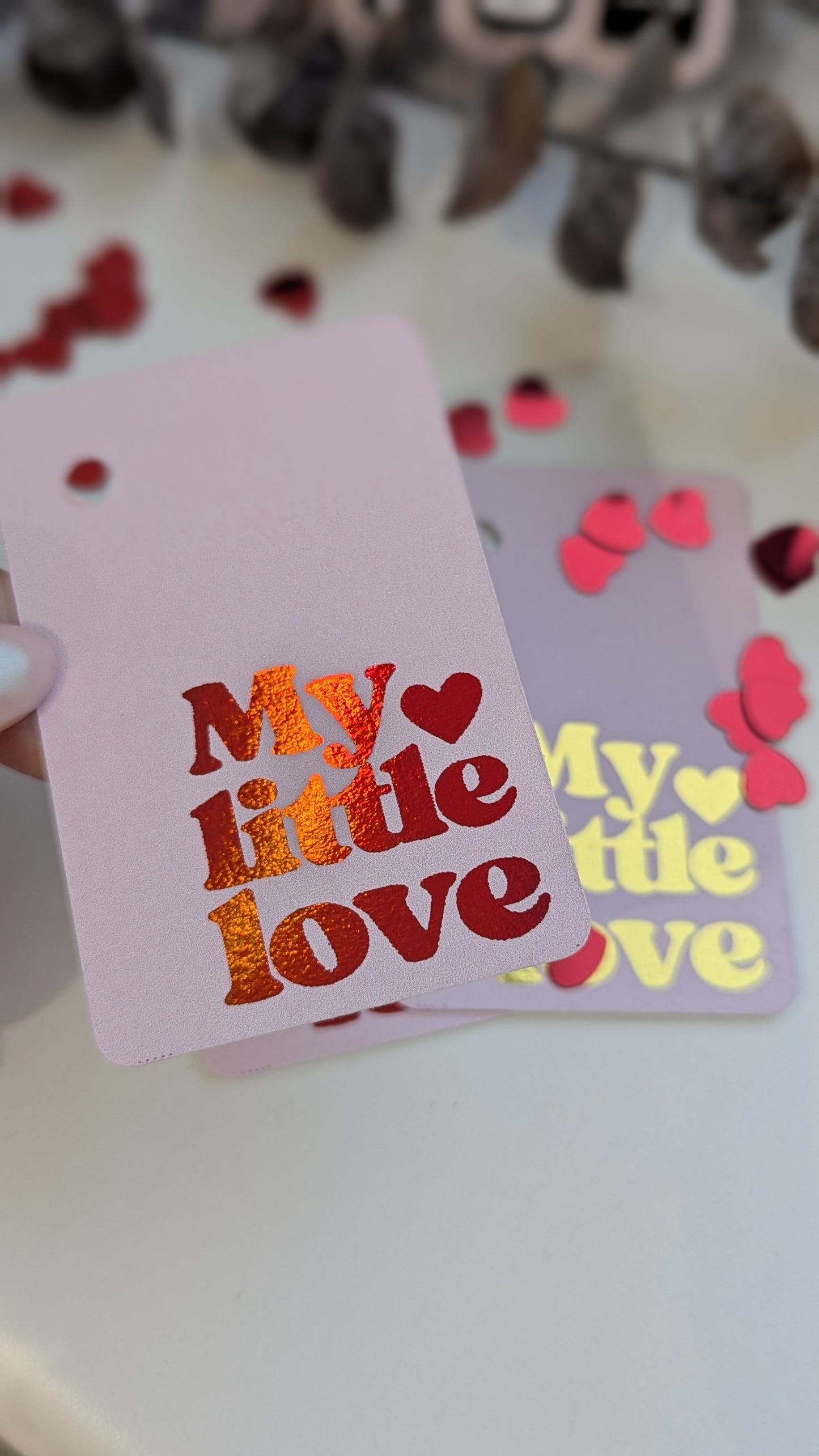 My little love Valentines day foil tags