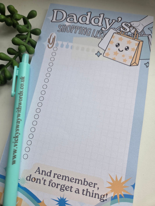 Shopping list pad for him, Daddy, Grandad, Dad