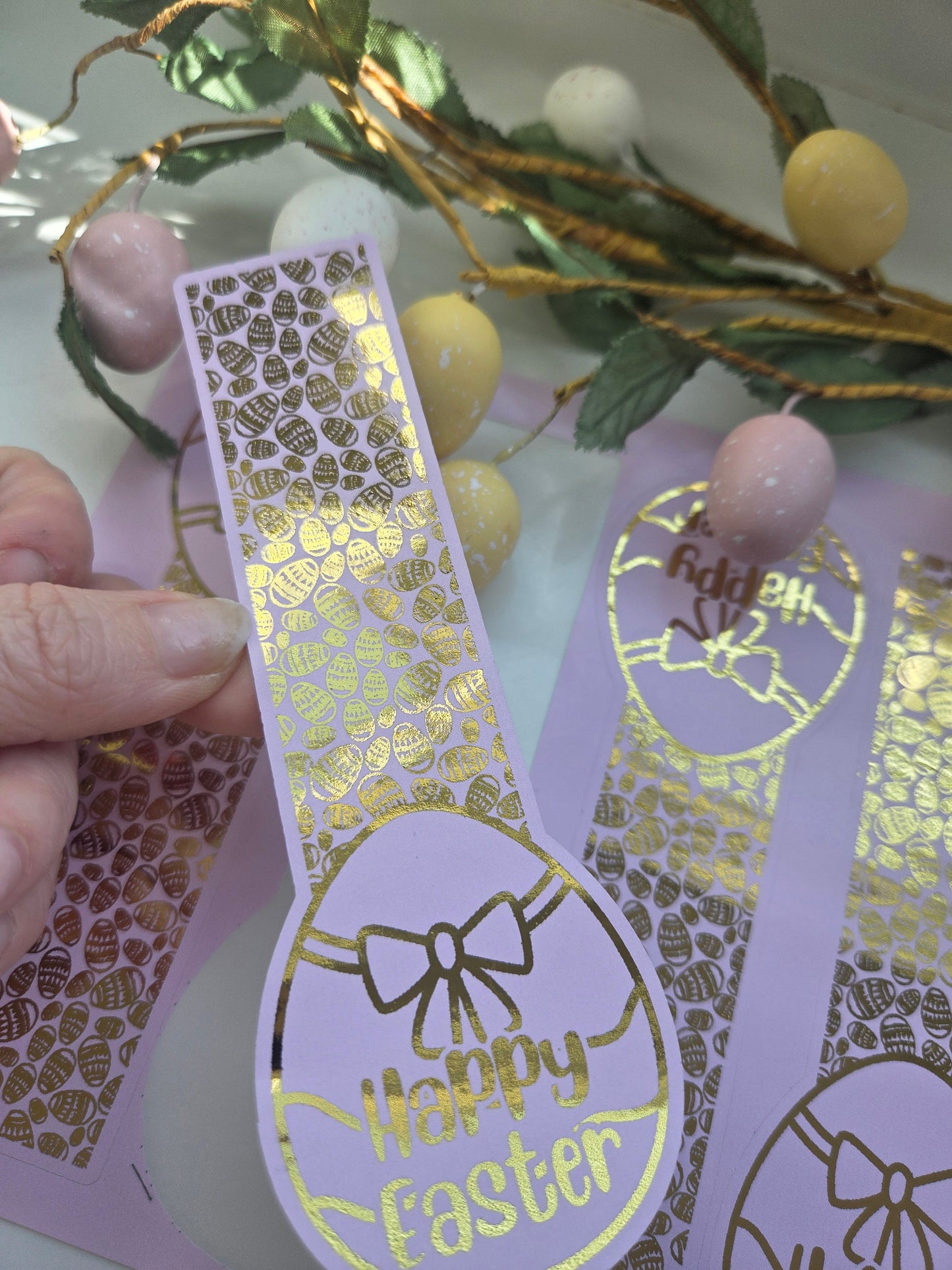 Easter theme foiled strip seal stickers