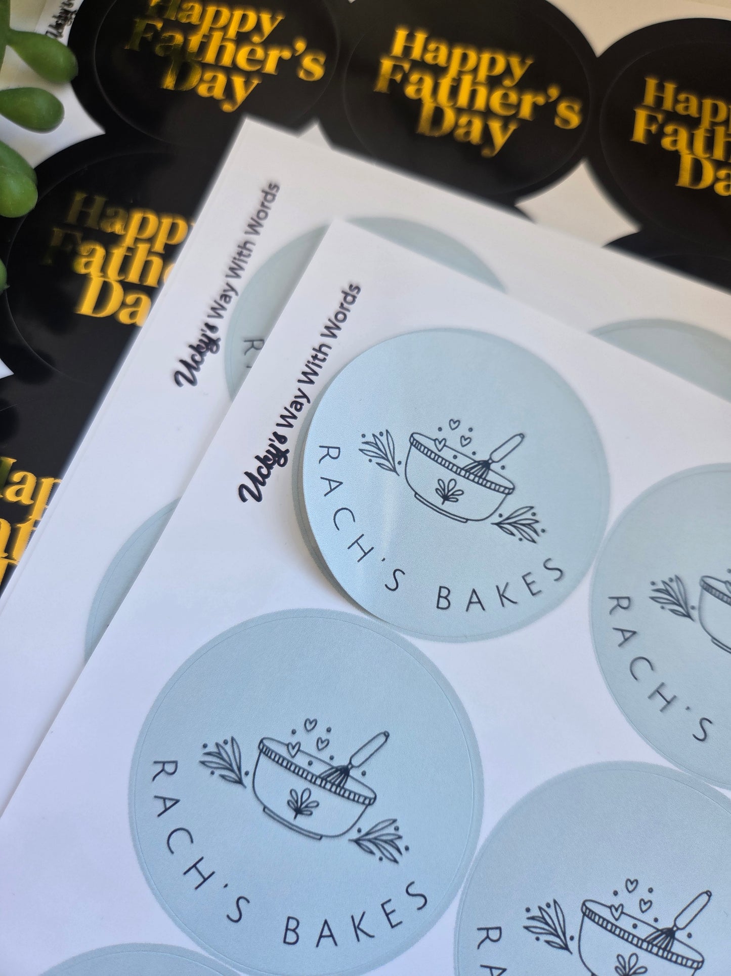 Gloss circular business logo stickers