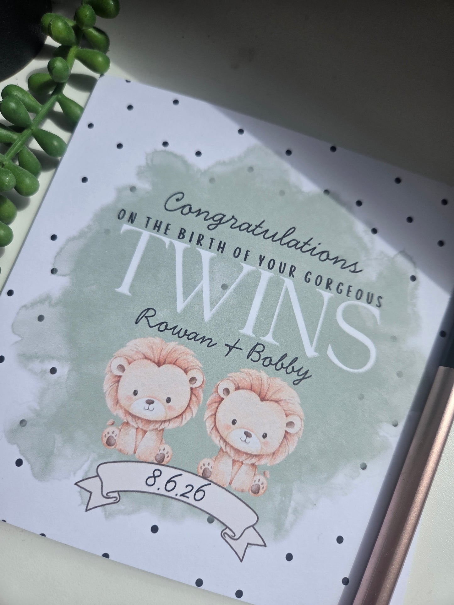 New baby lion card