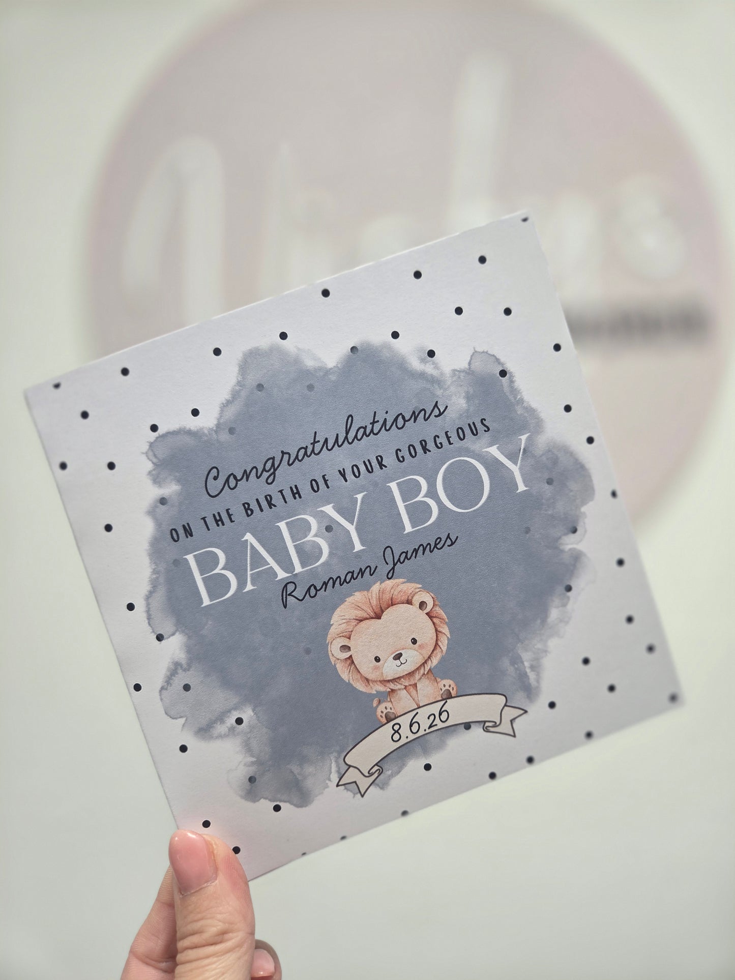 New baby lion card