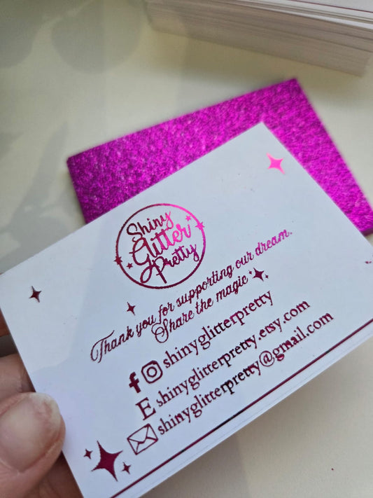 Glitter back business cards
