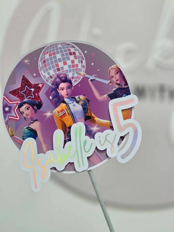 Demon fantasy pop hunters Themed cake topper