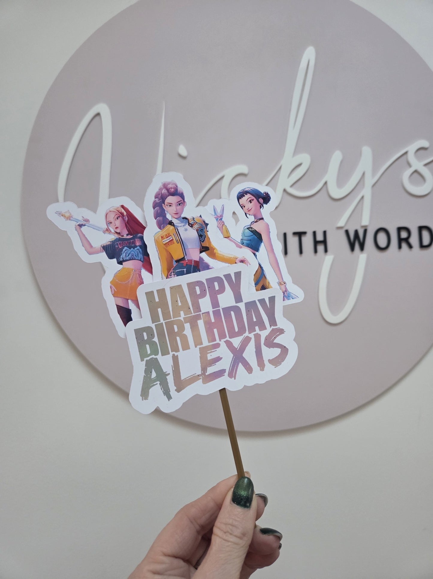 Demon fantasy pop hunters Themed cake topper