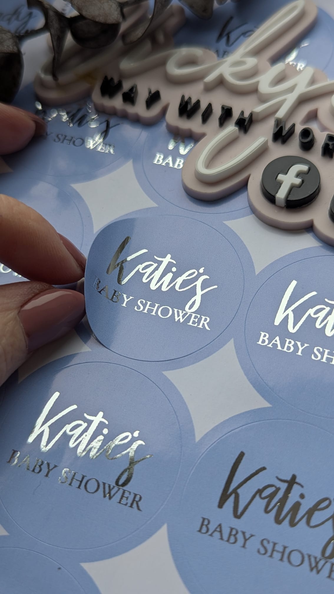 Personalised baby shower stickers