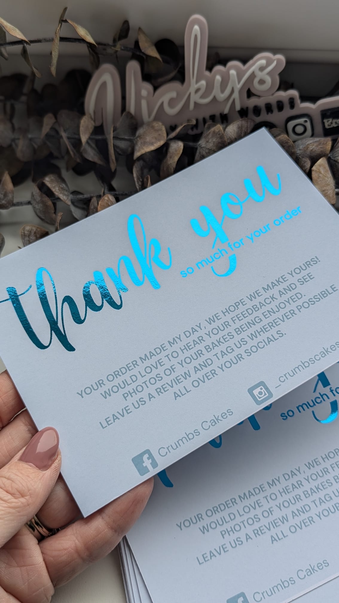 Business foiled Thank you cards