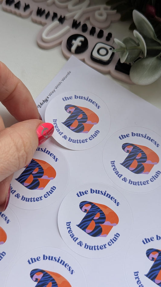 Fiver Friday! Gloss circular business logo stickers