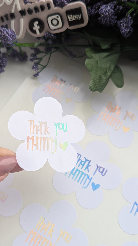 Love you mummy flower shape stickers