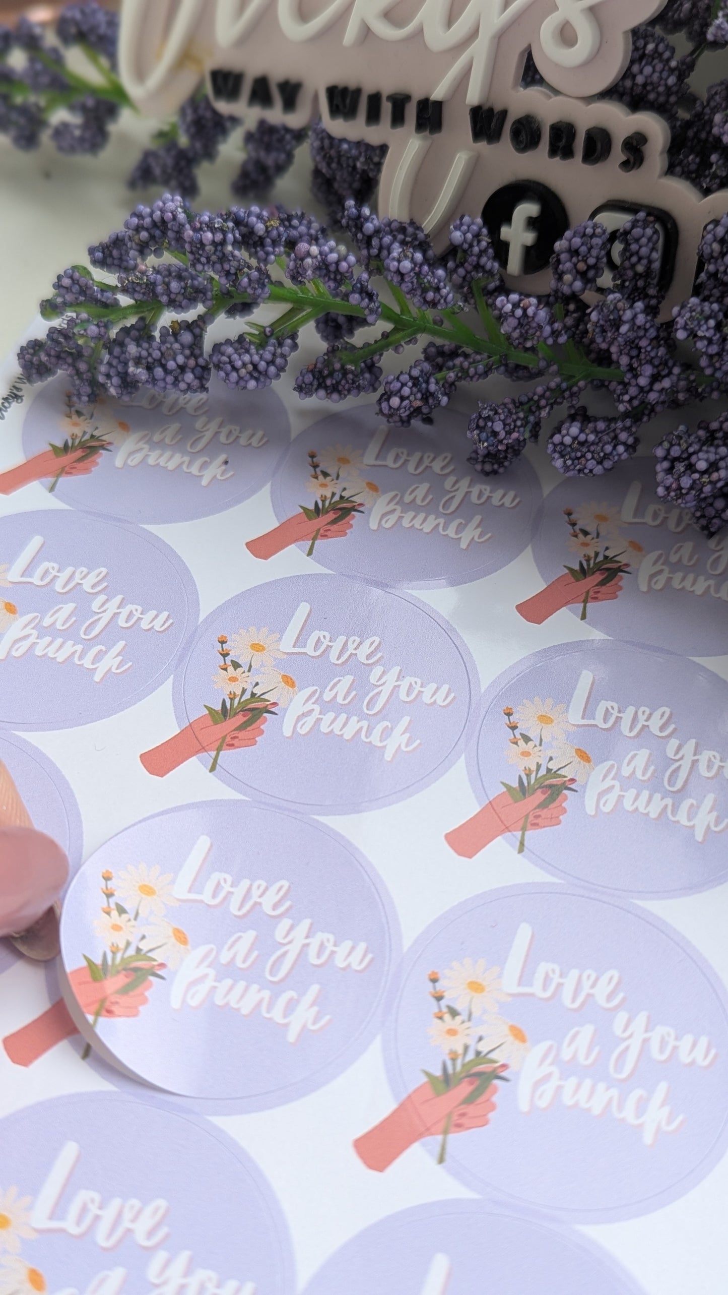 Love you a bunch mother's Day stickers, available foiled