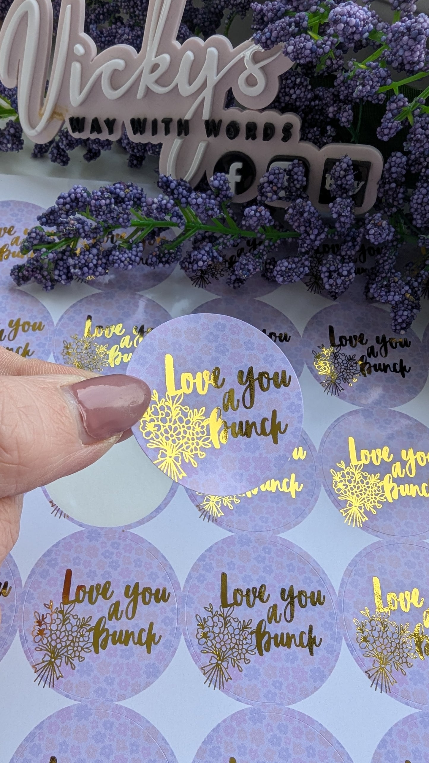 Love you a bunch mother's Day stickers, available foiled