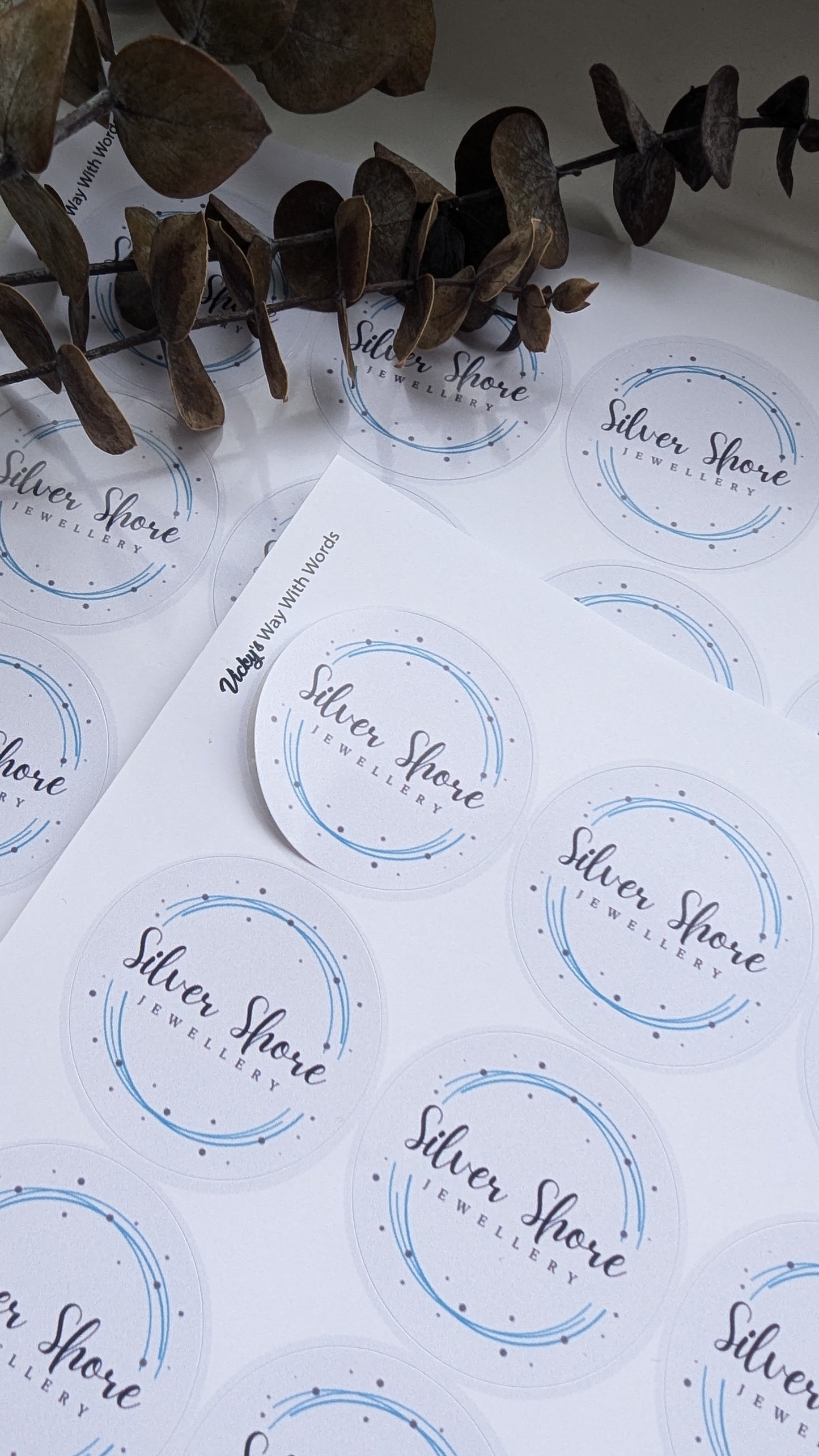 Gloss circular business logo stickers