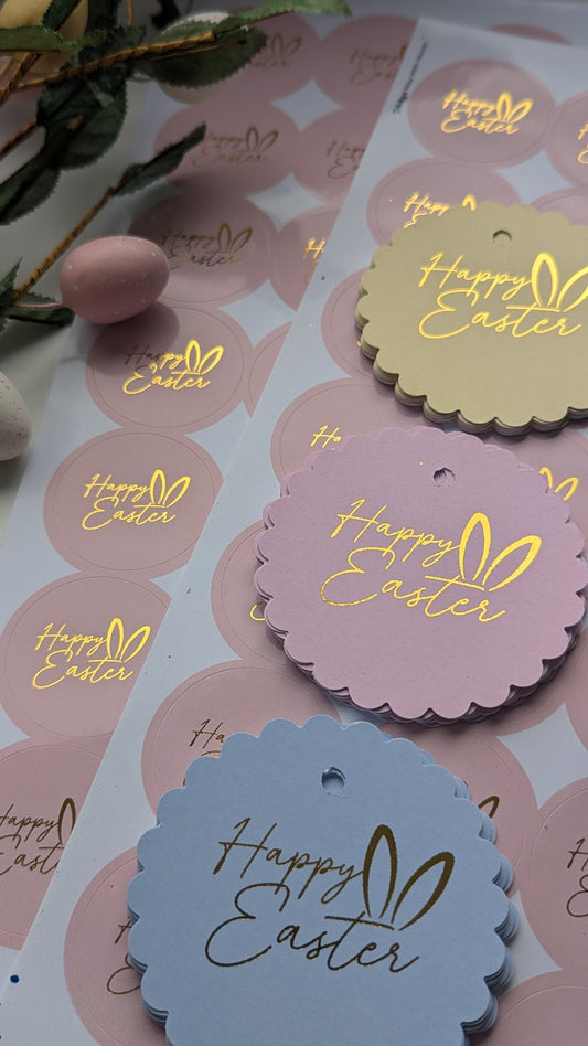 Easter scallop tags foiled