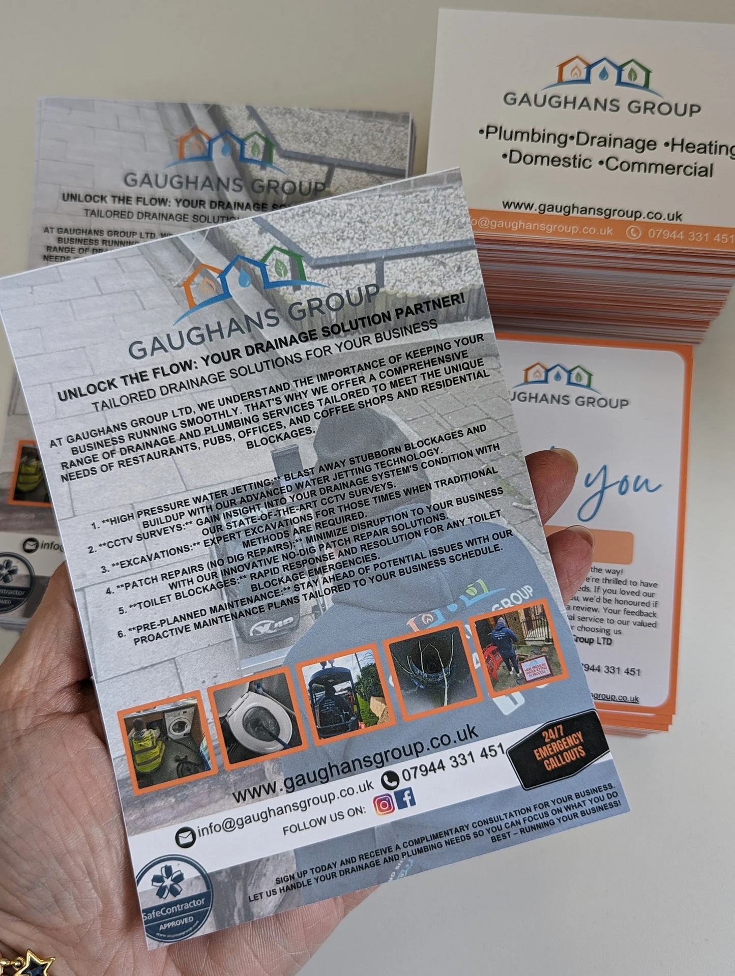 Small business advertising leaflets gloss/matt