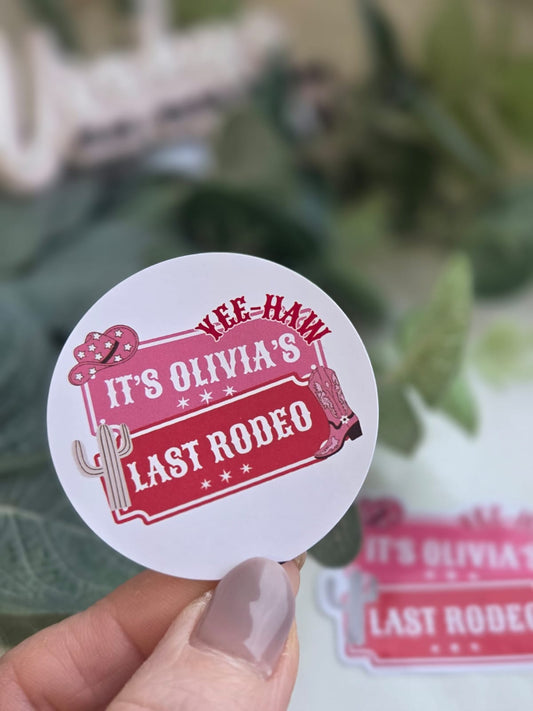 Last rodeo hen party stickers